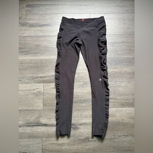 MPG Womens Black Leggings Ruched Sides Activewear Yoga Size Small